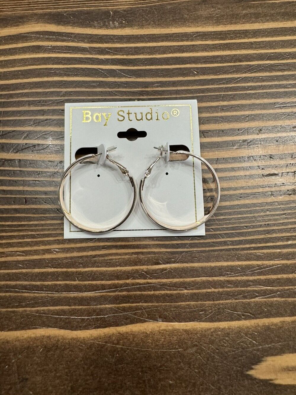 Bay Studio NWT Hoop Gold Earrings With Lever Closure
